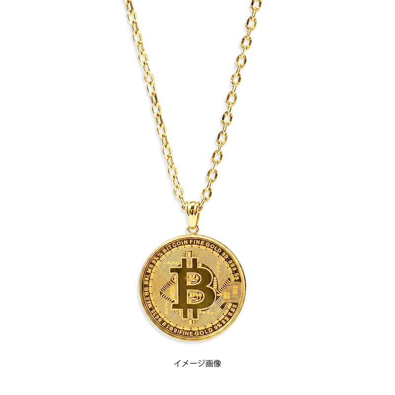 Bitcoin純金1gコインK18ネックレス1(50cm)